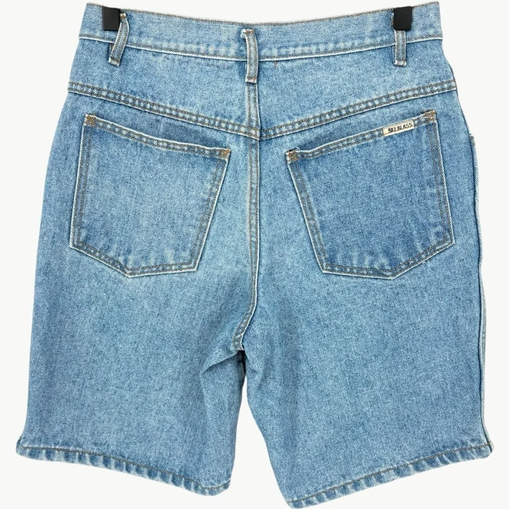 Vintage Bill Blass High Rise Dad Shorts Size 6P Light Wash Denim Petite 90s - Picture 2 of 8